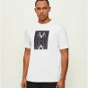 T-shirt en jersey de coton avec motif imprimé Te_Creature HUGO BOSS blanc