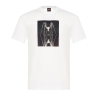 T-shirt en jersey de coton avec motif imprimé Te_Creature HUGO BOSS blanc