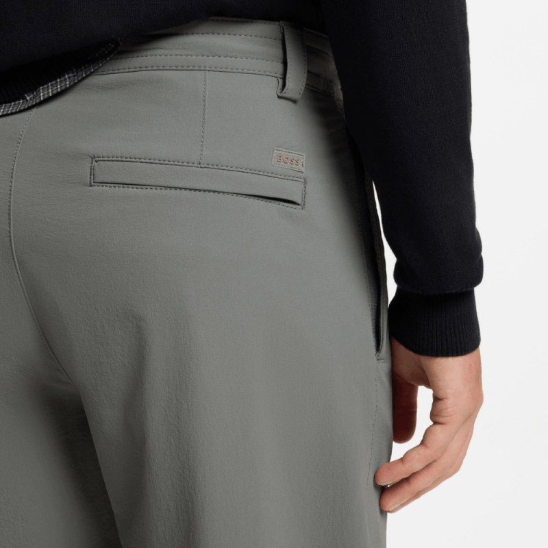 Chino Tapered coupe droite en tissu stretch Chino_ST_DS HUGO BOSS gris