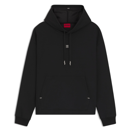 Sweat à capuche Hugo Boss-Noir - Dineo coupe décontractée avec logo revisité