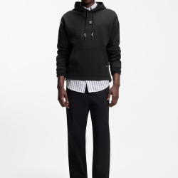 Sweat à capuche coupe décontractée avec logo revisité  DINEO HUGO BOSS noir