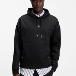 Sweat à capuche coupe décontractée avec logo revisité  DINEO HUGO BOSS noir