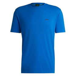 T-shirt Regular  en coton stretch avec logo contrastant  TEE  BOSS bleu