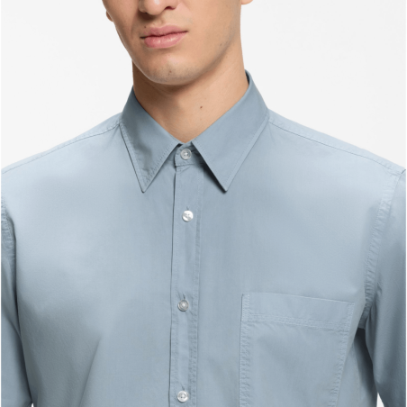 Chemise Regular en popeline de coton Relegant_6-short_M BOSS bleu clair