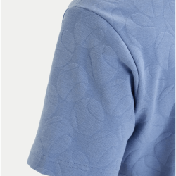 T-shirt en coton mélangé à motif jacquard balle de tenis TS_Member BOSS bleu clair