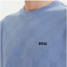 T-shirt en coton mélangé à motif jacquard balle de tenis TS_Member BOSS bleu clair