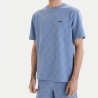 T-shirt en coton mélangé à motif jacquard balle de tenis TS_Member BOSS bleu clair