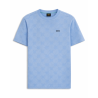 T-shirt en coton mélangé à motif jacquard balle de tenis TS_Member BOSS bleu clair