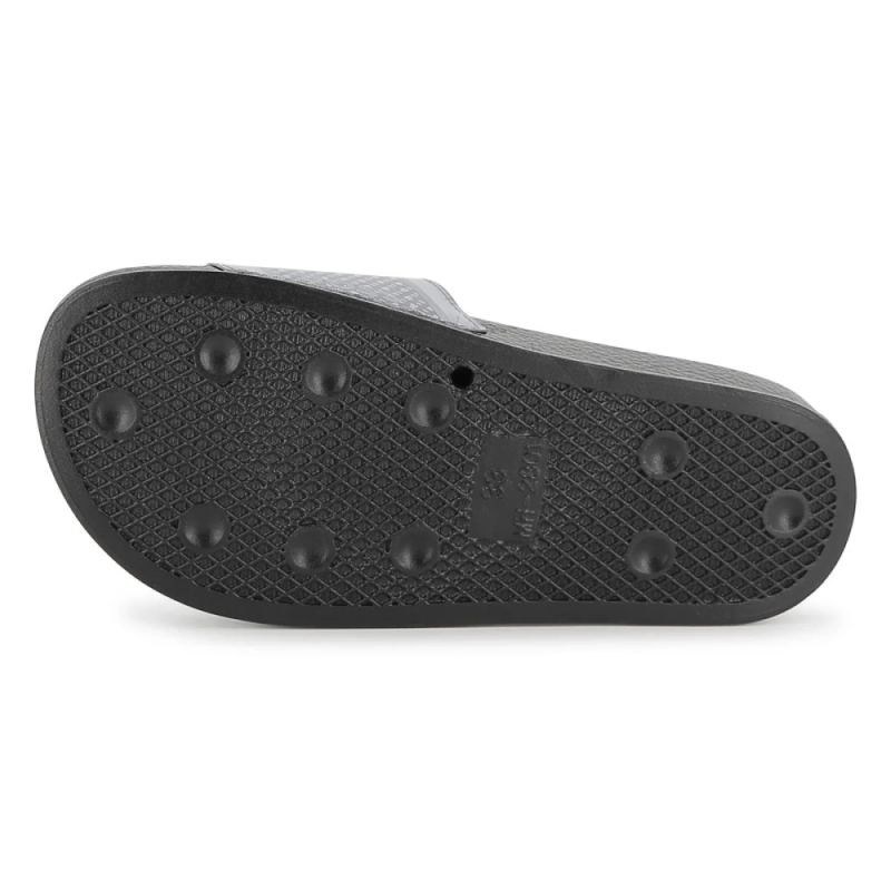 Claquettes BOSS Kids en PVC noir – Effet lenticulaire