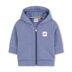 Sweat à capuche zippée enfant Confort & Élégance BOSS Bleu clair