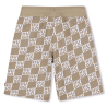 Short de jogging monogramme en coton mélangé enfant HUGO marron