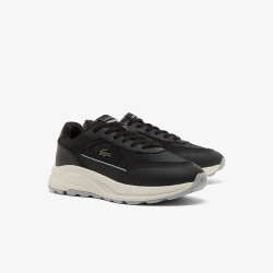 Baskets Lacoste Run Set suède noires et beiges