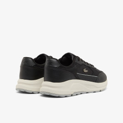 Baskets Lacoste Run Set suède noires et beiges