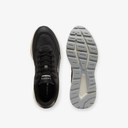 Baskets Lacoste Run Set suède noires et beiges