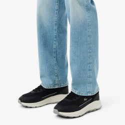 Baskets Lacoste Run Set suède noires et beiges