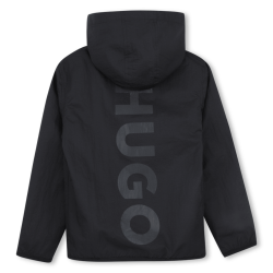 Veste coupe-vent à capuche  enfant – Protection légère et stylée HUGO noir