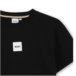 T-shirt enfant manches courtes – Coupe LOOSE FIT en coton BOSS noir