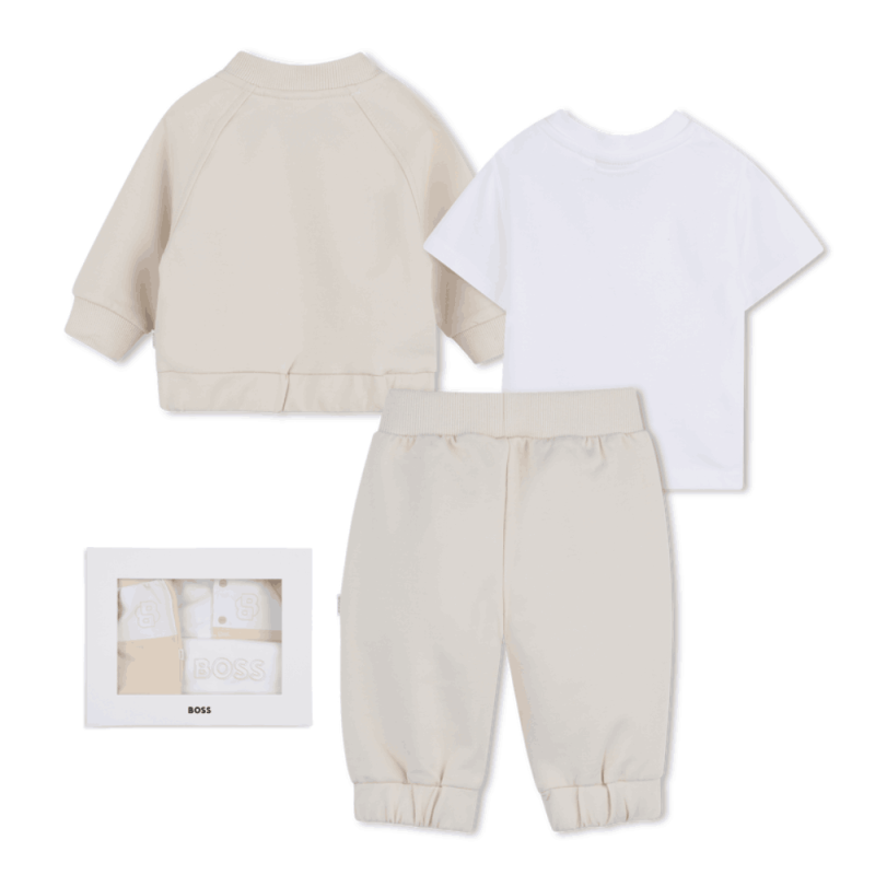 Ensemble de jogging bébé – Coton biologique & Style Teddy BOSS beige