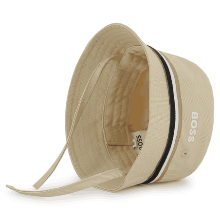 Bob enfant avec attaches – Coton biologique & Style Signature  BOSS beige