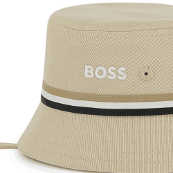Bob enfant avec attaches – Coton biologique & Style Signature  BOSS beige