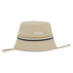 Bob enfant avec attaches – Coton biologique & Style Signature  BOSS beige