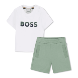 Ensemble t-shirt et bermuda enfant – Style & Confort BOSS vert