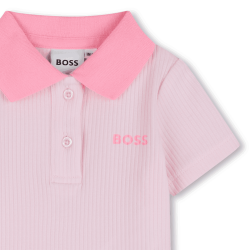 Ensemble polo et short enfant  – Élégance & Coton Biologique BOSS rose