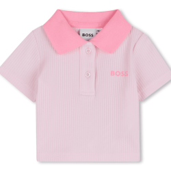 Ensemble polo et short enfant  – Élégance & Coton Biologique BOSS rose