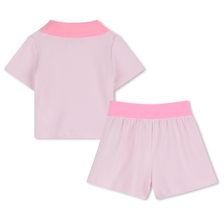 Ensemble polo et short enfant  – Élégance & Coton Biologique BOSS rose