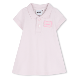 Robe enfant à fermeture boutonnée  – Coton Biologique & Élégance Ludique BOSS rose
