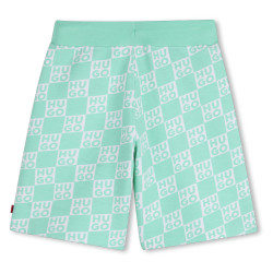Short de jogging monogramme en coton mélangé enfant HUGO vert