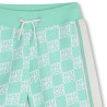 Short de jogging monogramme en coton mélangé enfant HUGO vert