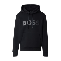 Sweat à capuche Homme en coton – Logo tendance Soody BOSS noir