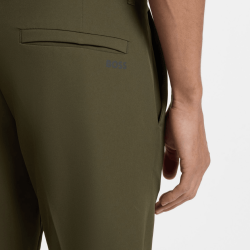 Pantalon Slim Homme en tissu stretch déperlant T_Commuter-Slim HUGO vert