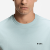 T-shirt Regular  en coton stretch avec logo contrastant  TEE HUGO BOSS bleu clair