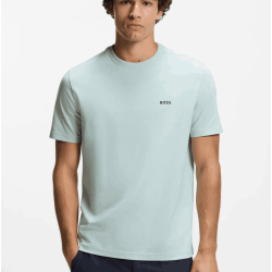 T-shirt Regular  en coton stretch avec logo contrastant  TEE HUGO BOSS bleu clair