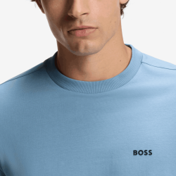 T-shirt Regular  en coton stretch avec logo contrastant  TEE HUGO BOSS bleu clair