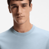 T-shirt  Homme Col Rond en Coton Flammé Doux – Style Casual HUGO BOSS bleu clair