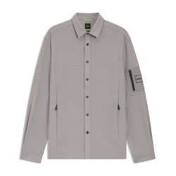Chemise Décontractée en Tissu Gaufré ST_Tour Waffle L- HUGO BOSS gris clair