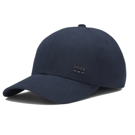 Casquette en sergé de coton avec des rayures caractéristiques  Zed-BOSS-MOI – HUGO  BOSS bleu foncé