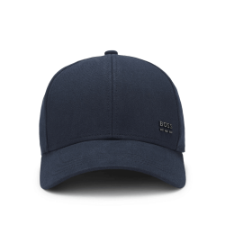 Casquette en sergé de coton avec des rayures caractéristiques  Zed-BOSS-MOI – HUGO  BOSS bleu foncé