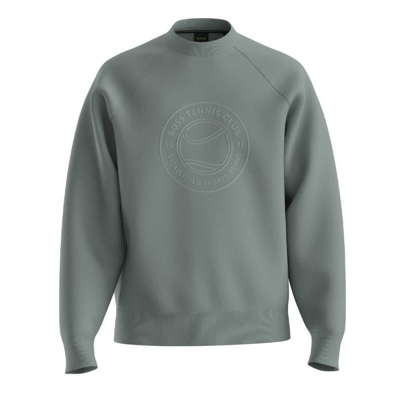 Pull col rond en tissu piqué respirant Sw_Join_Salbo BOSS vert