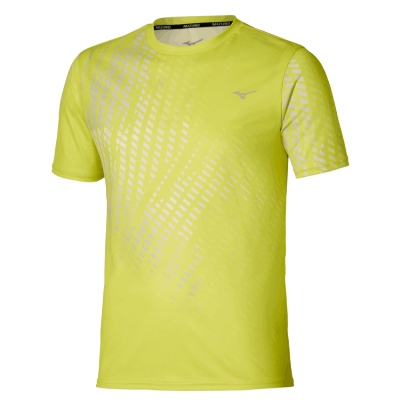 T-Shirt CORE GRAPHIC SHORT SLEEVE TEE -Technologie DryLite & Détails Réfléchissants Mizuno jaune