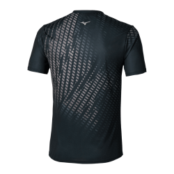 T-Shirt CORE GRAPHIC SHORT SLEEVE TEE -Technologie DryLite & Détails Réfléchissants Mizuno noir/gris