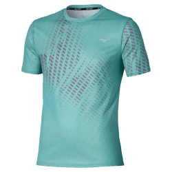 T-Shirt CORE GRAPHIC SHORT SLEEVE TEE -Technologie DryLite & Détails Réfléchissants Mizuno Turquoise