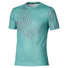 T-Shirt CORE GRAPHIC SHORT SLEEVE TEE -Technologie DryLite & Détails Réfléchissants Mizuno Turquoise