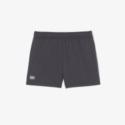 Short Sport  en Taffetas Diamanté Léger avec Taille Élastique et Poches Latérales -Lacoste gris