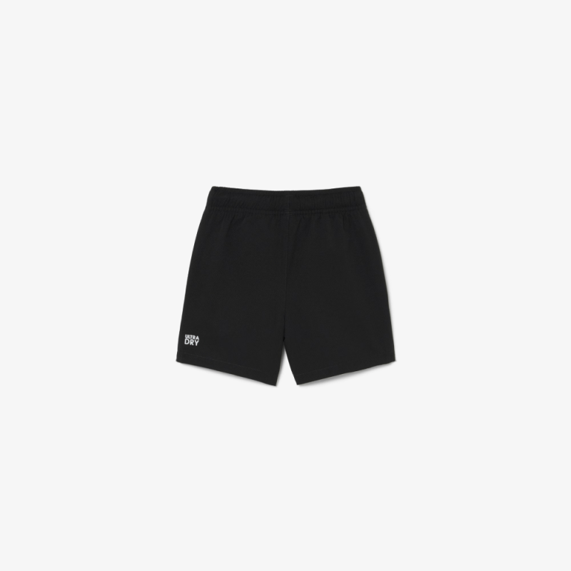 Short Sport  en Taffetas Diamanté Léger avec Taille Élastique et Poches Latérales -Lacoste noir