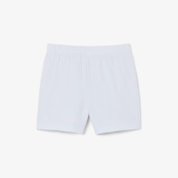Short Sport  en Taffetas Diamanté Léger avec Taille Élastique et Poches Latérales -Lacoste bleu clair