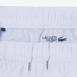 Short Sport  en Taffetas Diamanté Léger avec Taille Élastique et Poches Latérales -Lacoste bleu clair